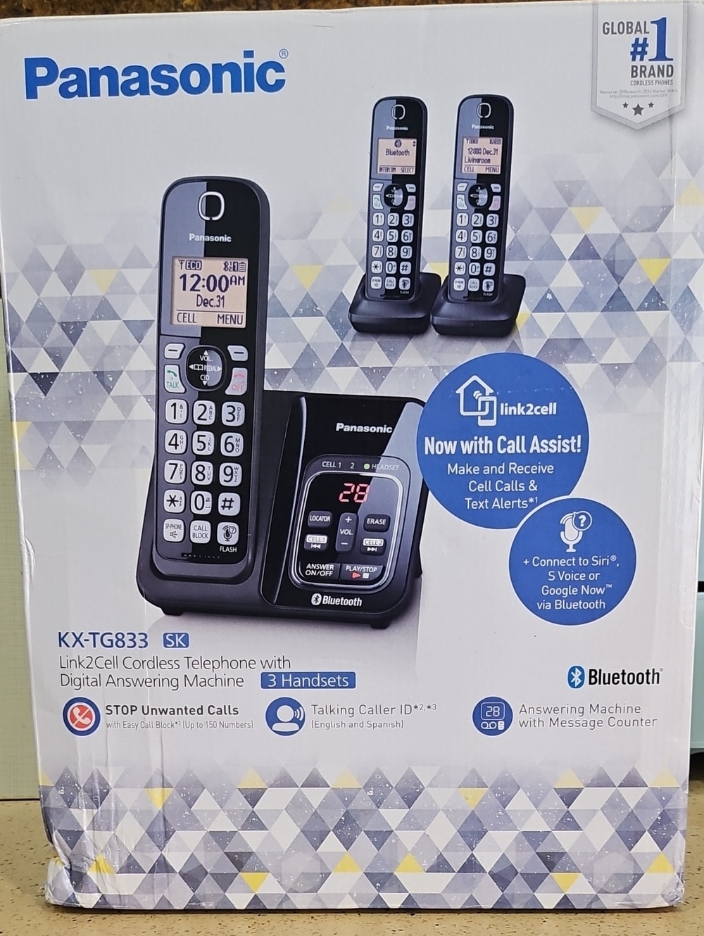 Panasonic Black and White Cordless Phone Set